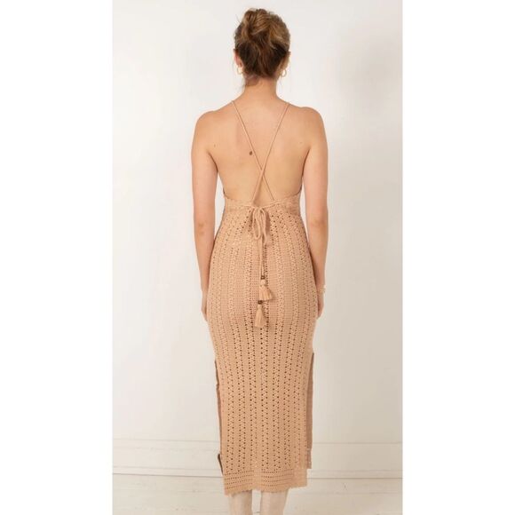 Free People x Spell & The Gypsy Collective Mirage Crochet Halter Midi Dress XL - Picture 9 of 9